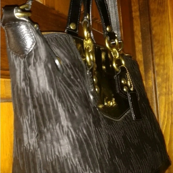 Vintage!! COACH ASHLEY GATHERED SATEEN 2-WAY SATCHEL F20084 SHOULDER BAG - Picture 3 of 7